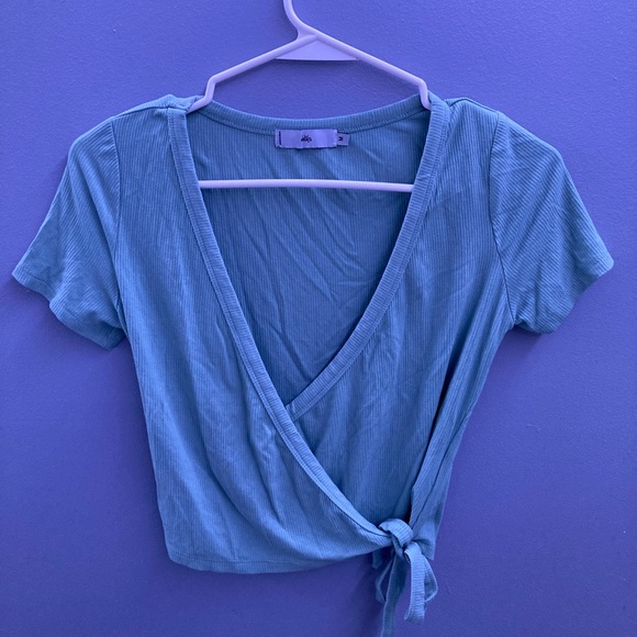 Adika Green Garland Ribbed Wrap Top - Picture 5 of 6